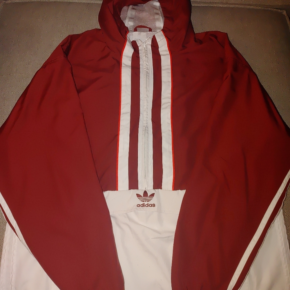 Mens Adidas half zip track jacket size M